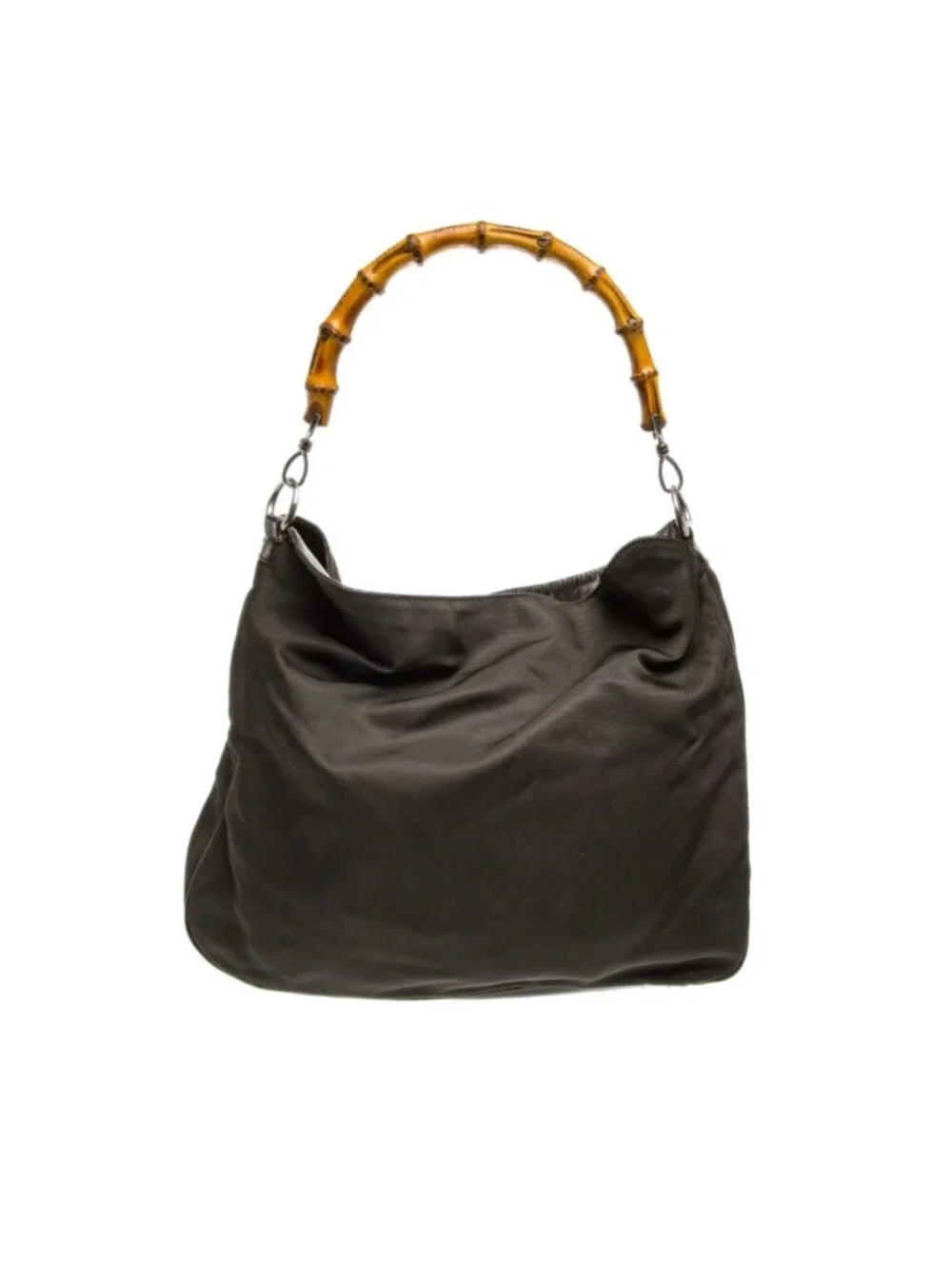 Gucci Vintage Bamboo Black Hobo Bag w/ COA